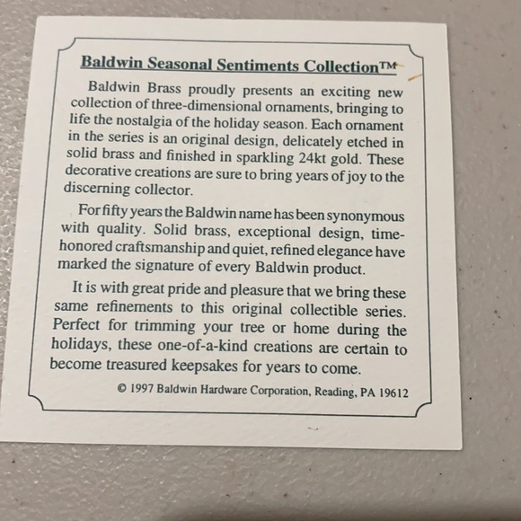 Baldwin ornament - Picture 3 of 3